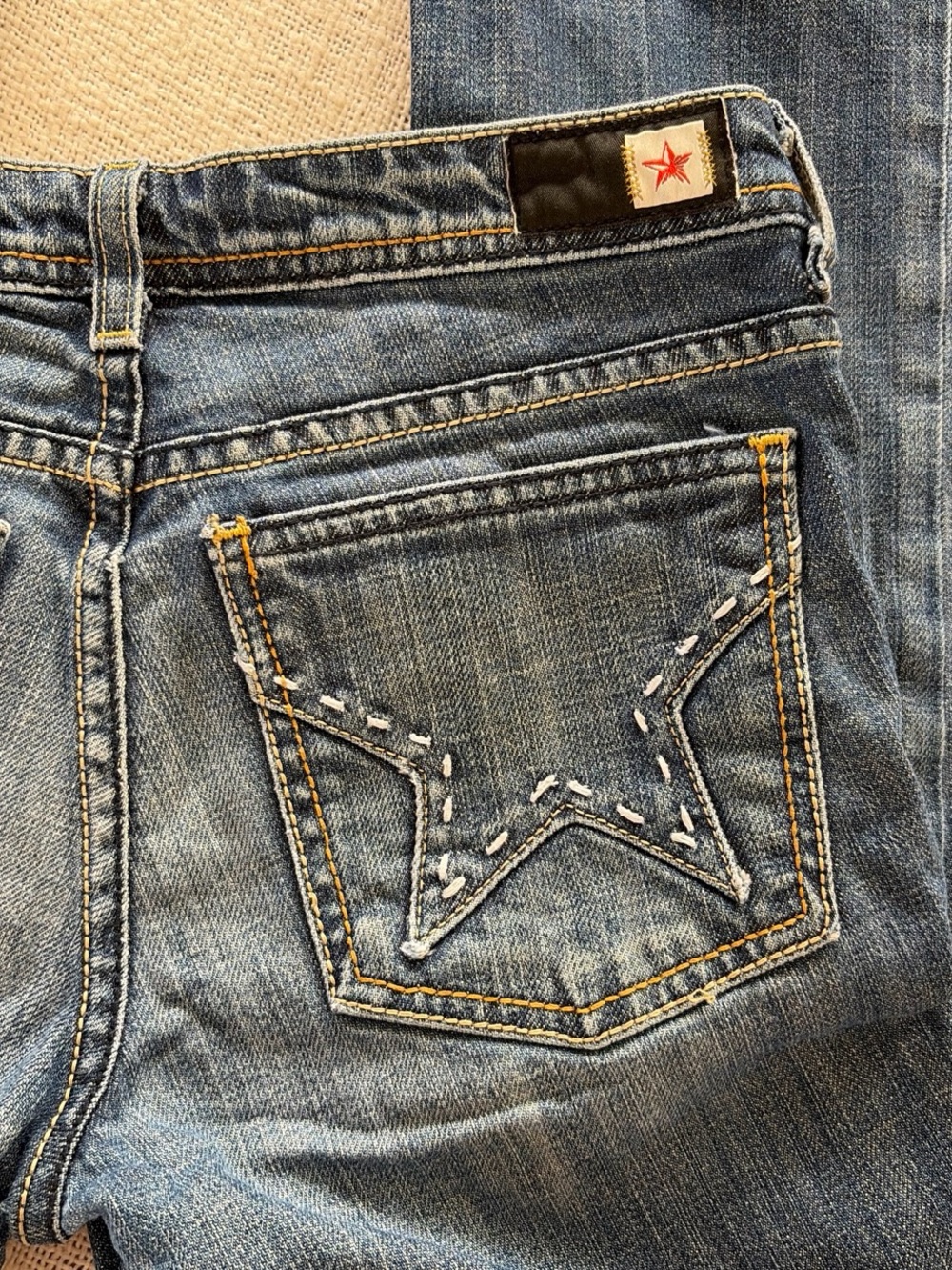 Vintage People’s Liberation Blue Denim Jeans with Star-Stitch Pocket